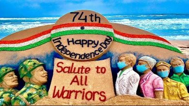 Photo of On 74th Independence Day, Sudarsan Pattnaik shares breathtaking sand art creation – SEE PICS